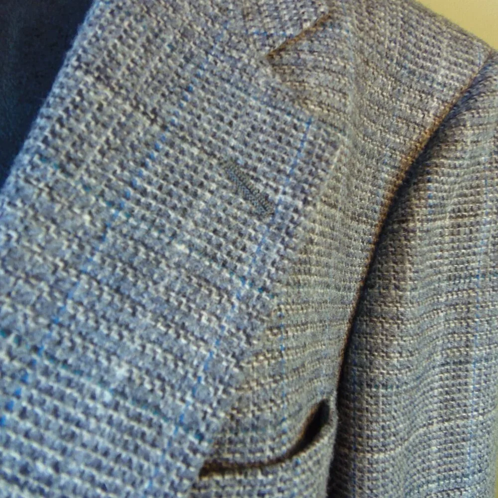Vintage Hart Schaffner & Marx 100% Wool Blue Tone Tweed Sports Jacket‎ Coat
